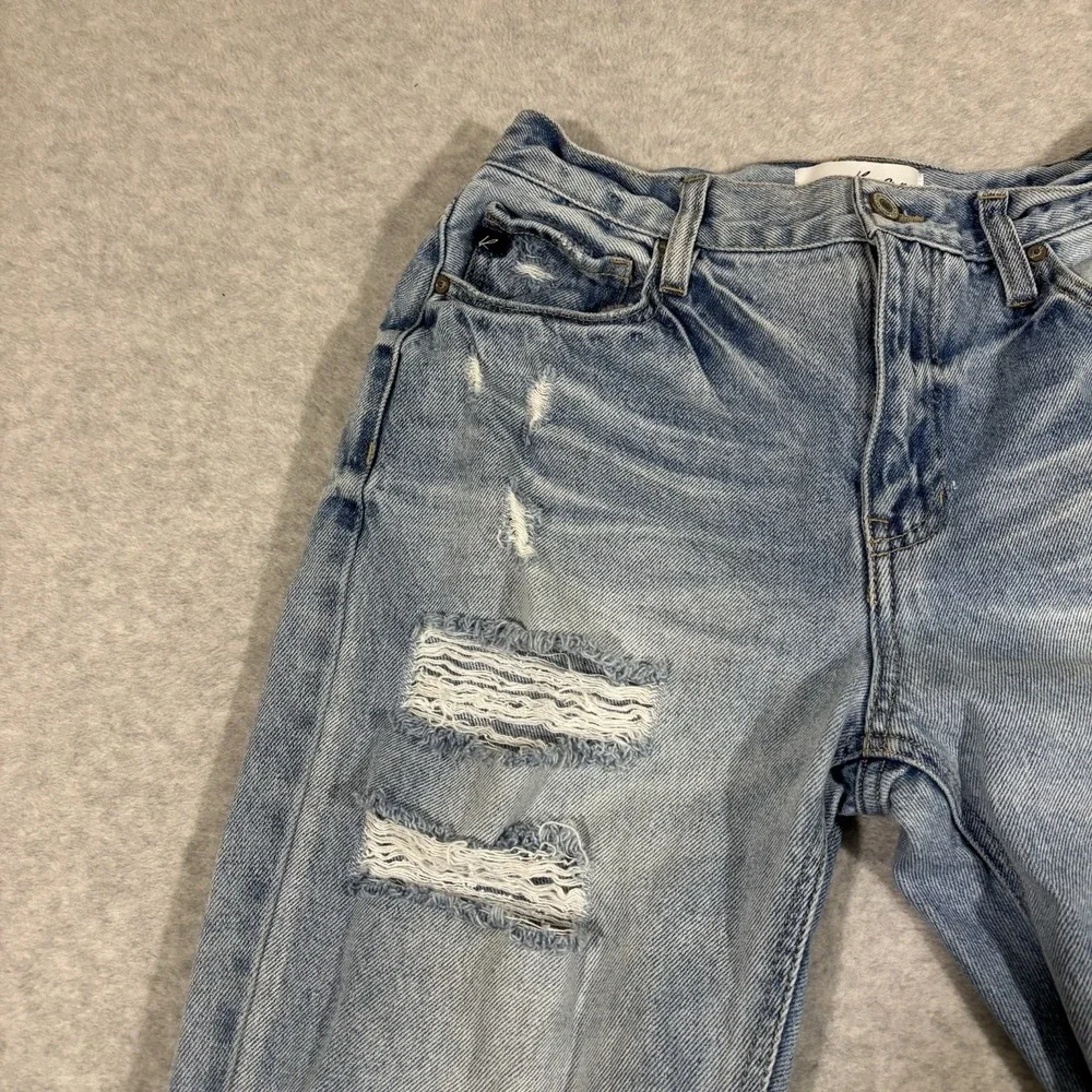 KANCAN Mid Rise Ankle Skinny Distressed 144635 Light‎ Wash Jeans Women's Sz 9/28